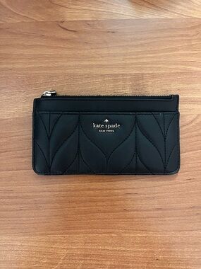 kate spade Black Quilted Zip Card Pouch